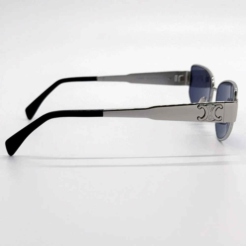 Celine CL40293U Sunglasses Shiny Palladium Metal Geometric
